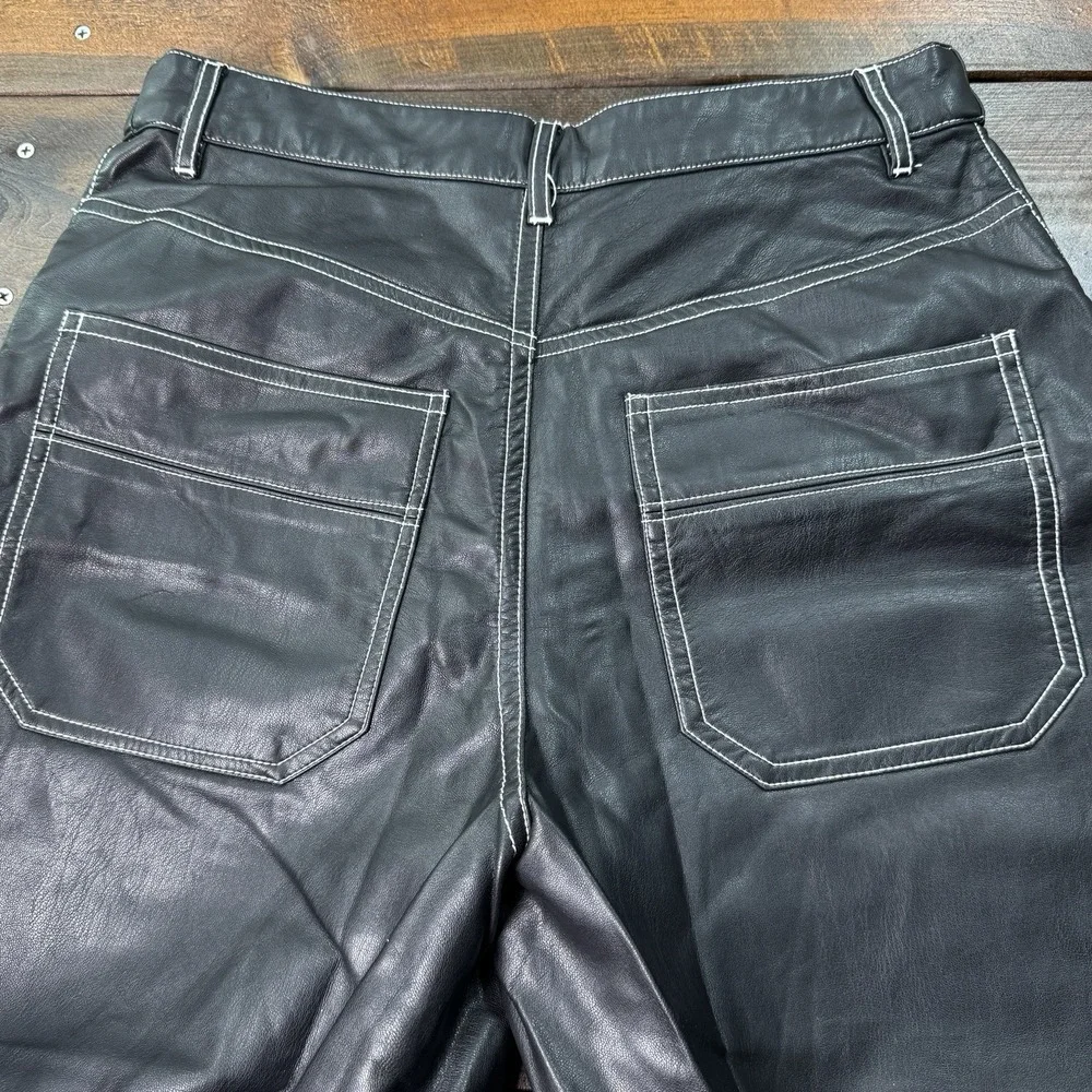 Free People We The Free The It Factor‎ Vegan Leather Pant Button Fly Womens Sz 8